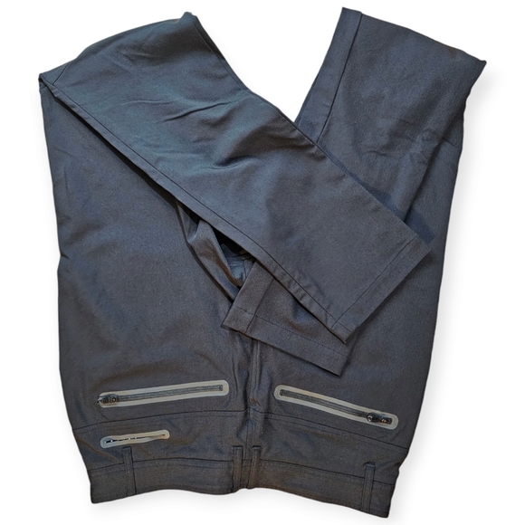 Lululemon Mens Commute Pants Size 34 Black Nylon Vented Snap Button - Picture 5 of 9
